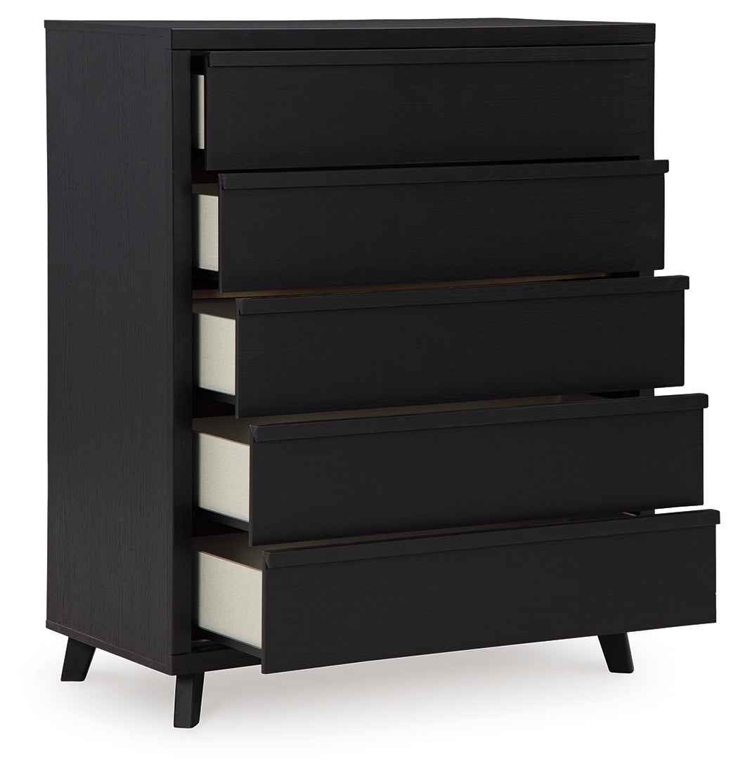Danziar Black Wide Chest Of Drawers