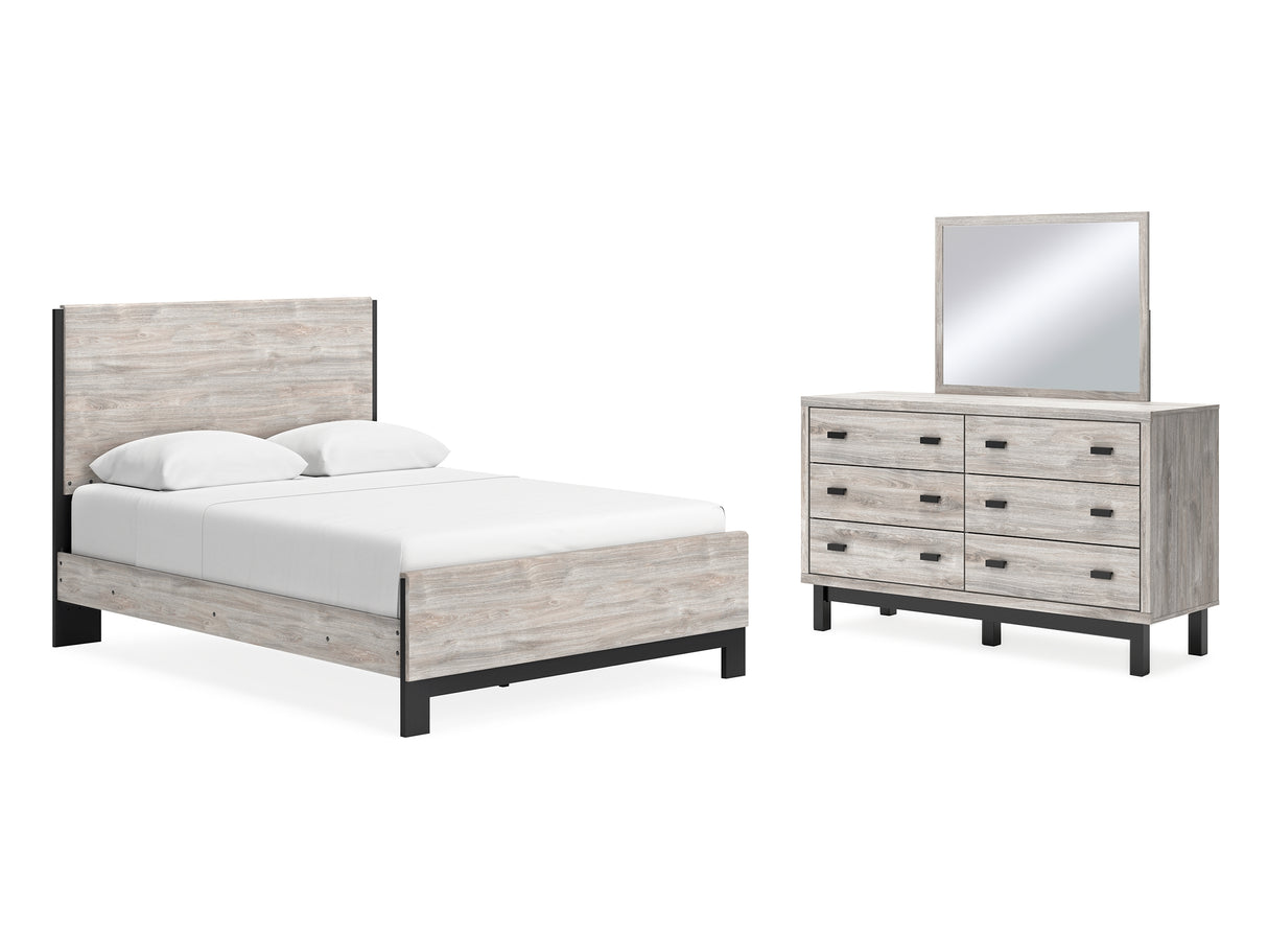 Vessalli Gray Queen Panel Bed, Dresser And Mirror