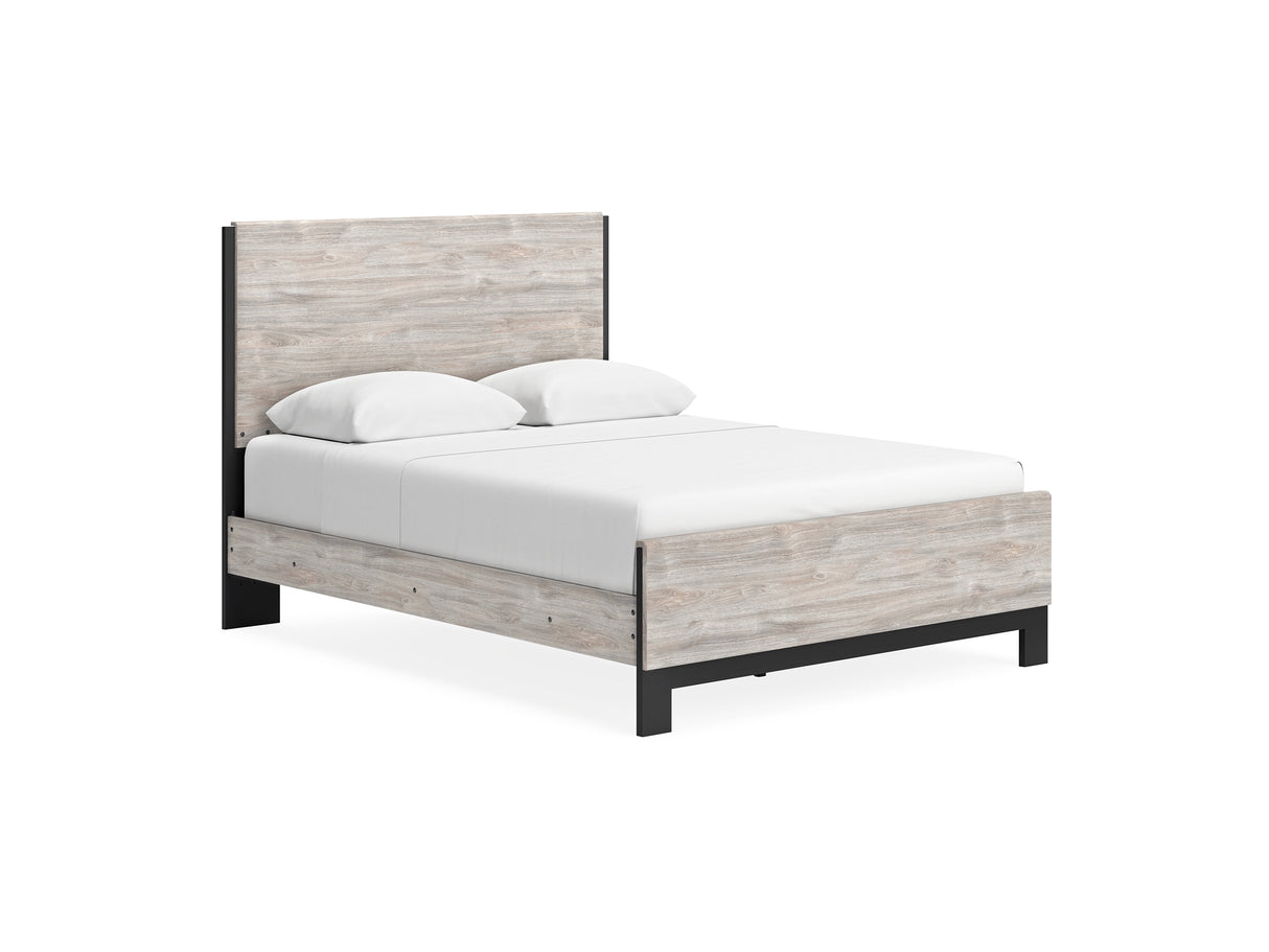 Vessalli Gray Queen Panel Bed, Dresser, Mirror And Nightstand