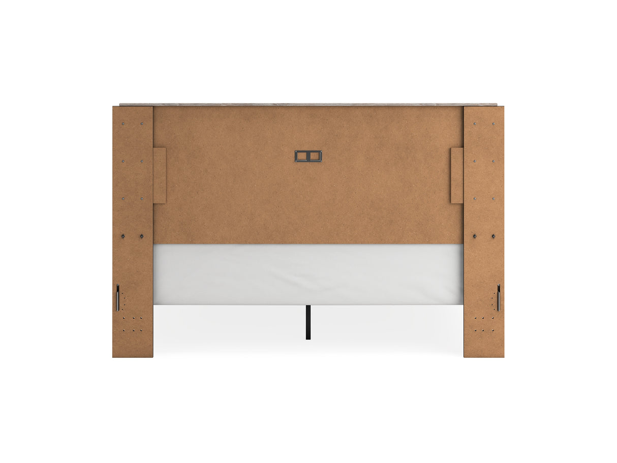 Vessalli Gray King Panel Bed