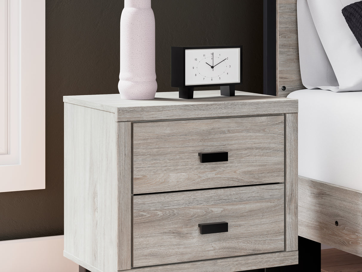 Vessalli Gray Queen Panel Bed, Dresser, Mirror And Nightstand