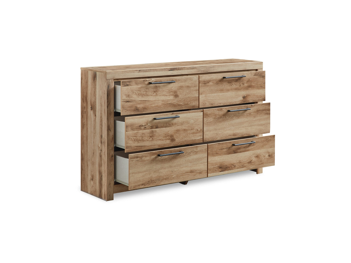 Hyanna Tan Brown King Panel Storage Bed With Dresser And Nightstand