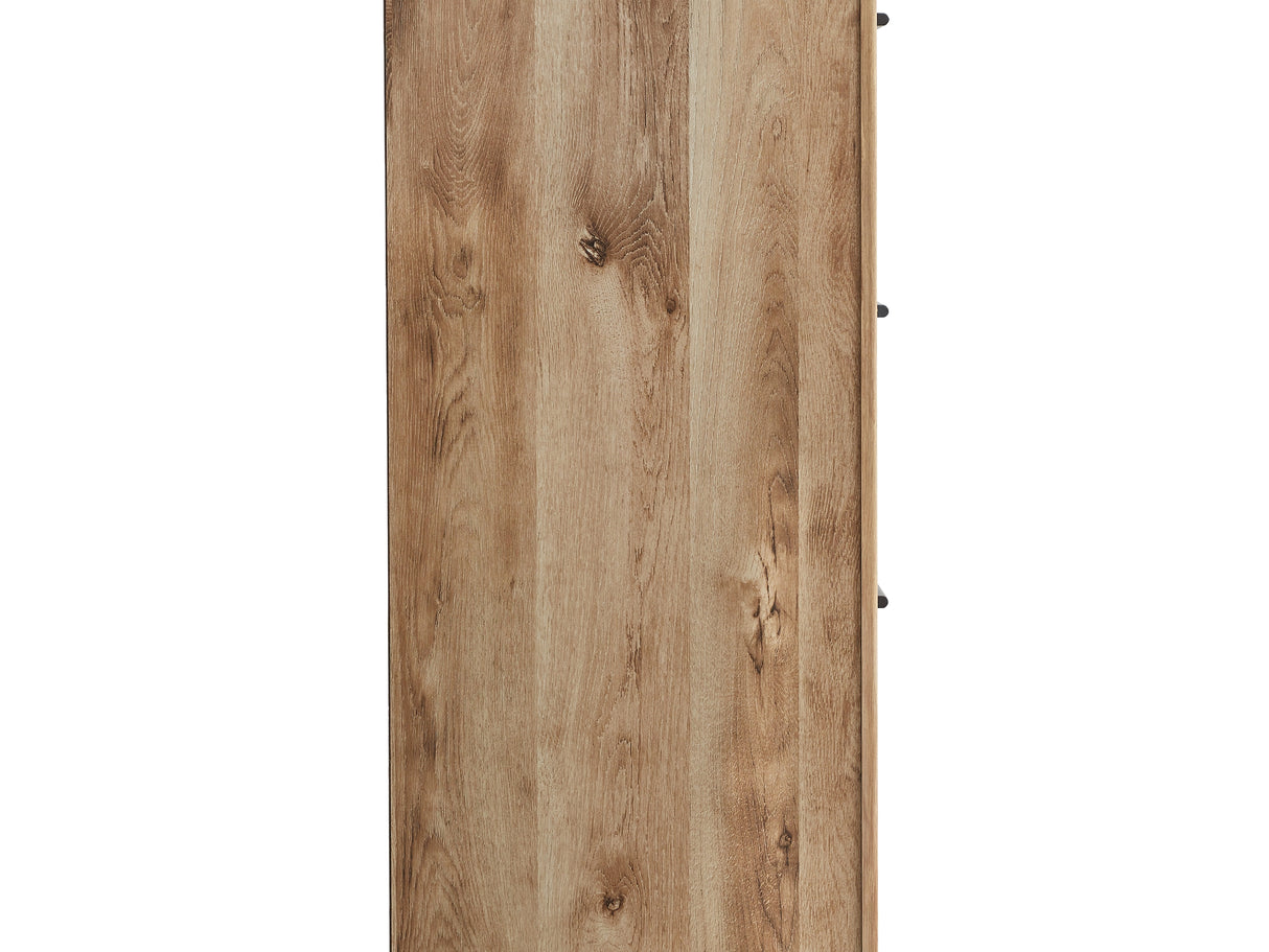 Hyanna Tan Brown Queen Storage Bed, Dresser And 2 Nightstands