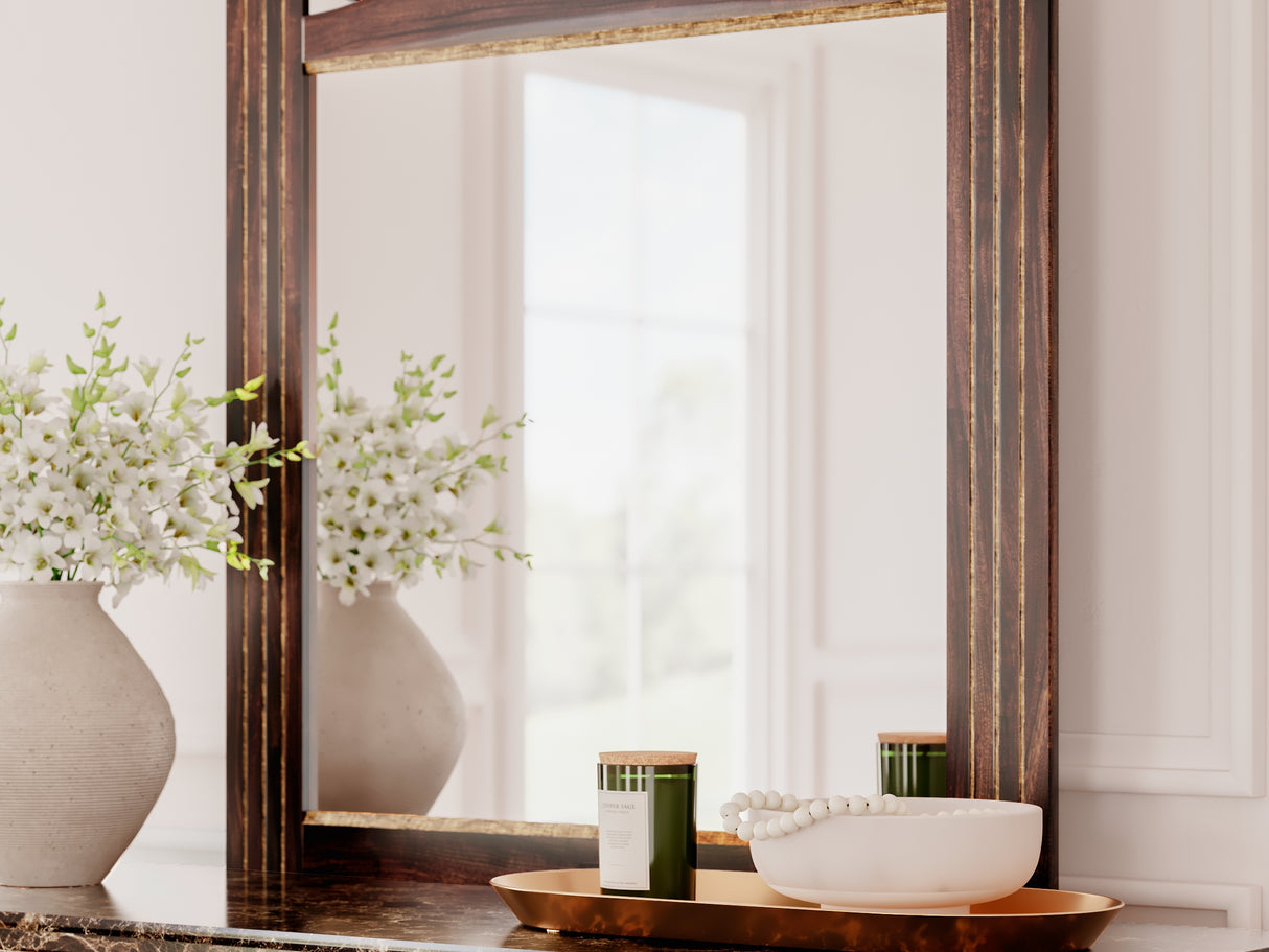 Glosmount Two-Tone Queen Poster Bed, Dresser, Mirror And Nightstand