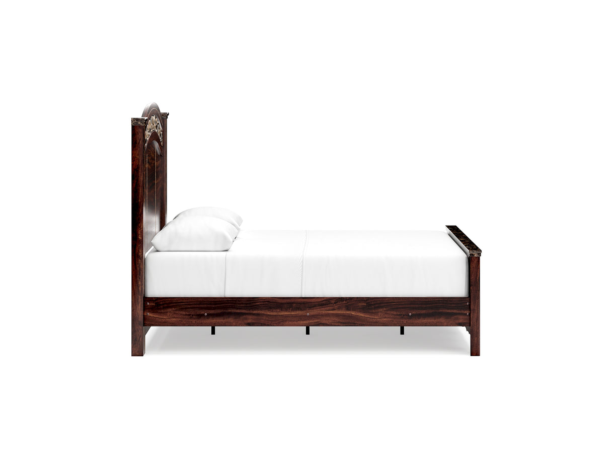 Glosmount Two-Tone Queen Poster Bed, Dresser, Mirror And Nightstand