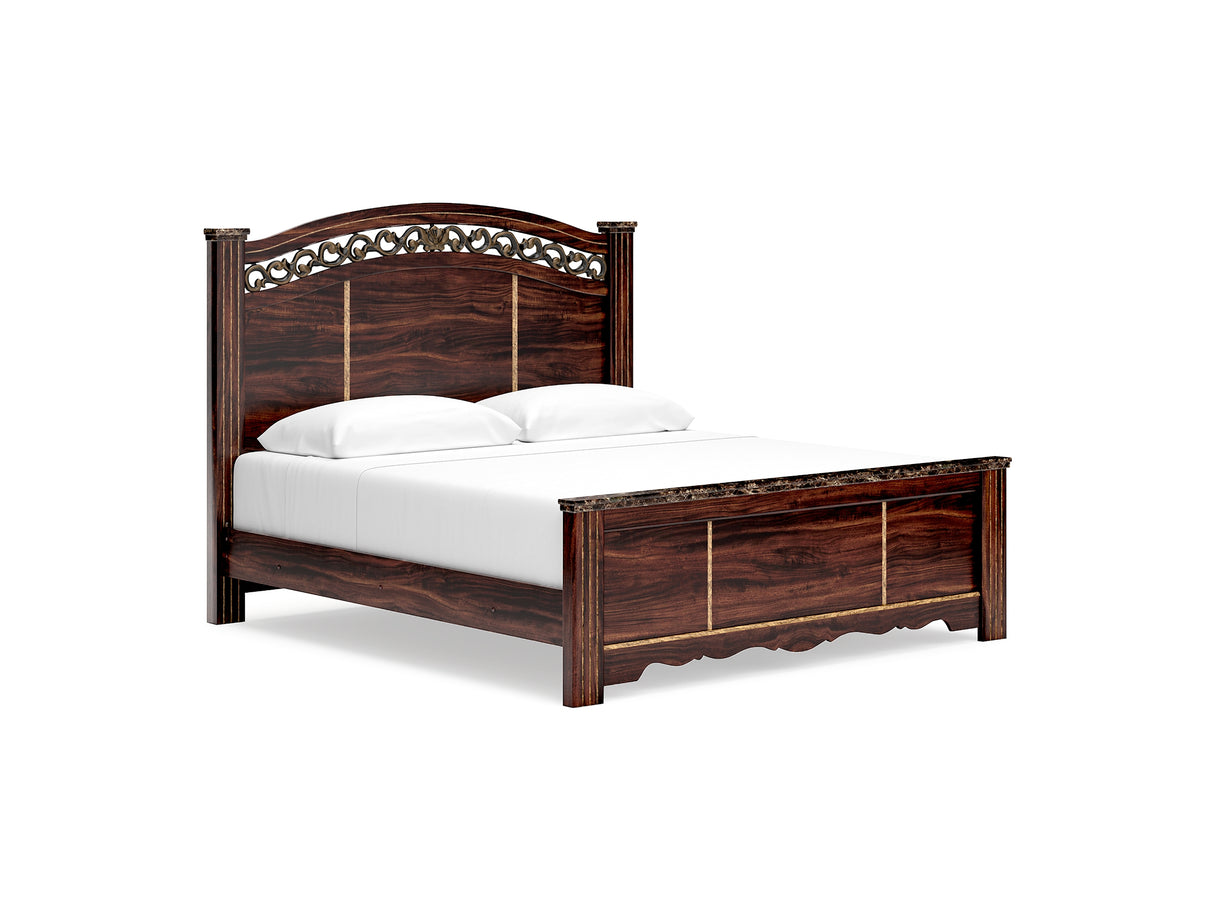 Glosmount Two-Tone King Poster Bed