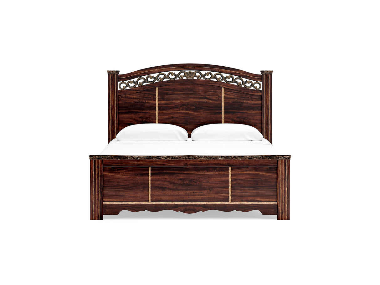 Glosmount Two-Tone King Poster Bed