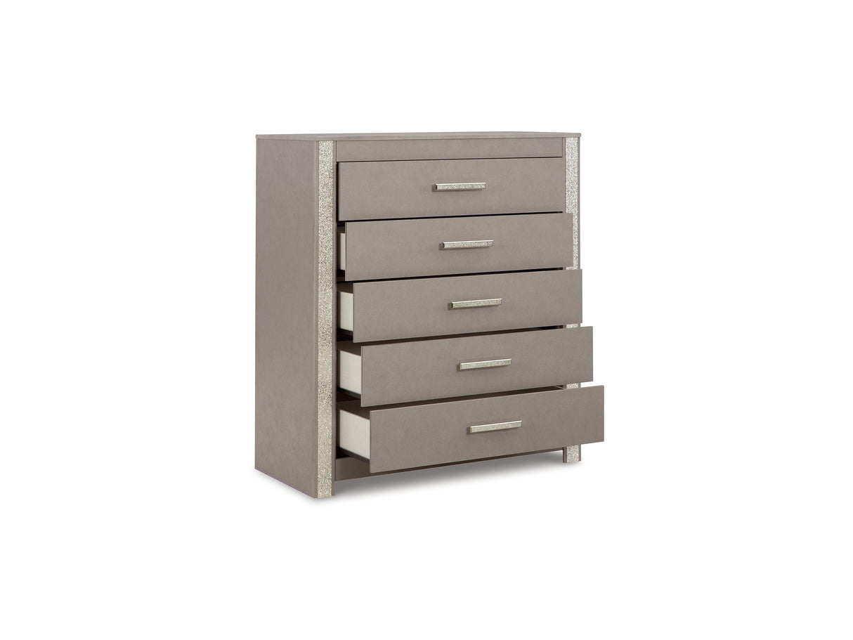 Surancha Queen Panel Bed, Dresser, Mirror, Chest And 2 Nightstands