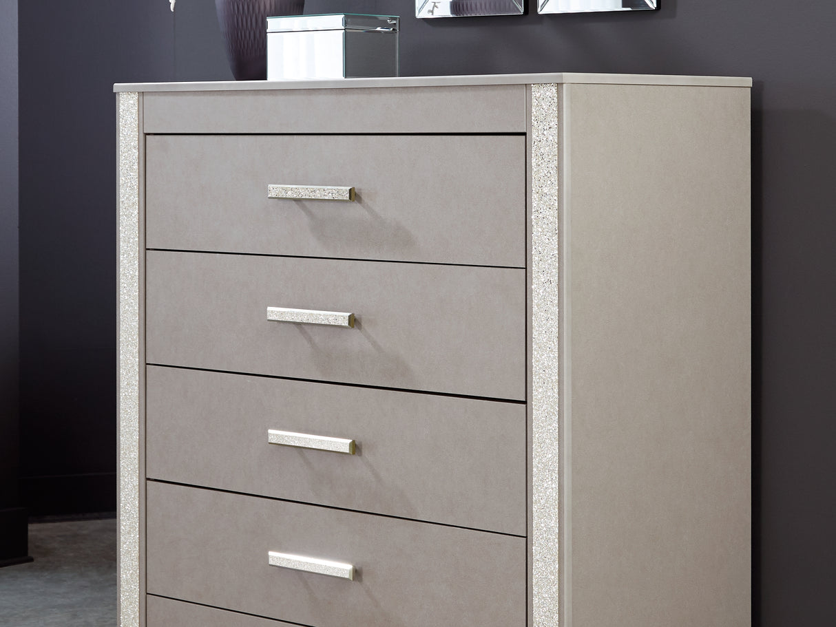 Surancha Queen Panel Bed, Dresser, Mirror, Chest And 2 Nightstands