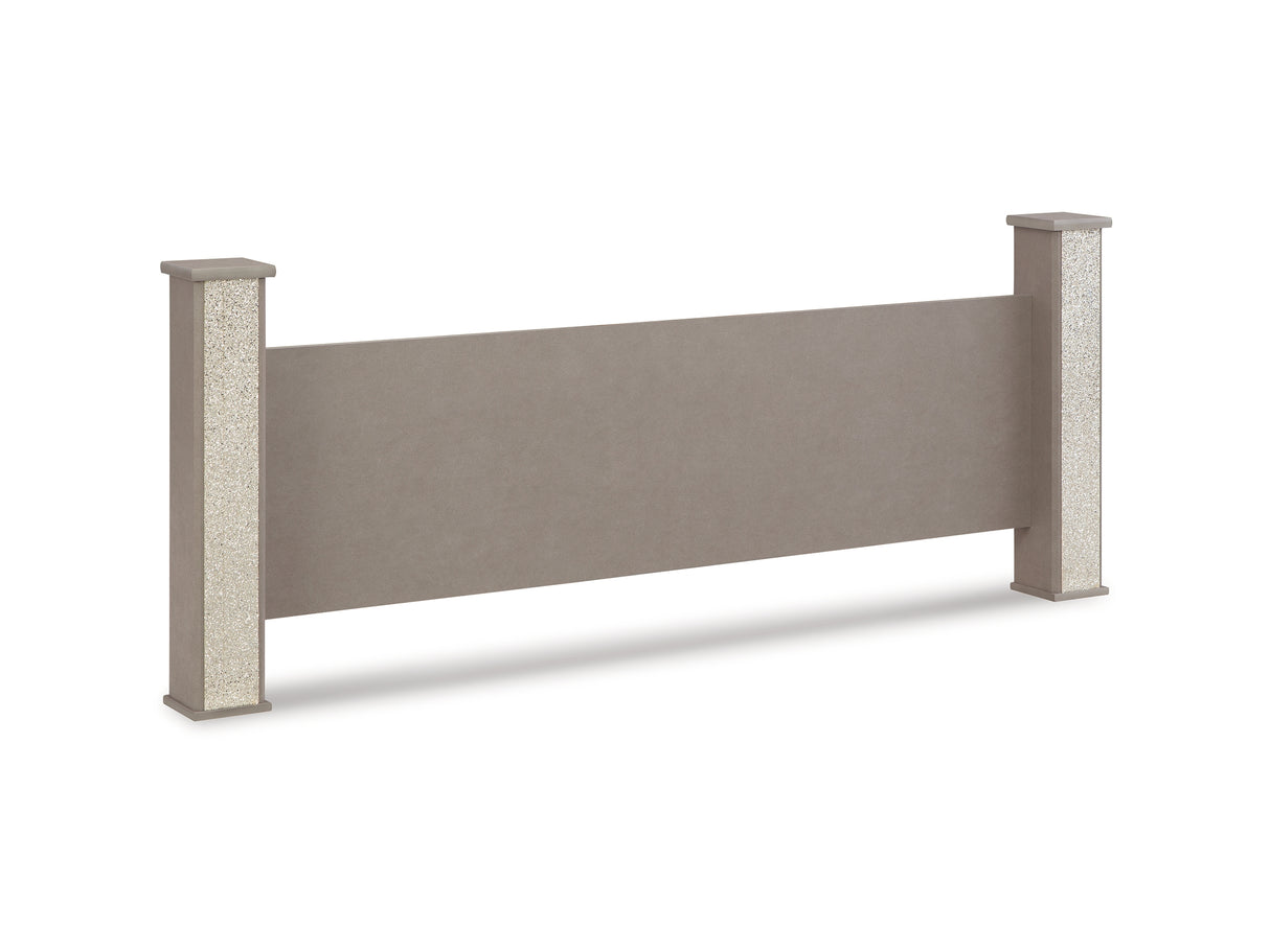 Surancha Gray King Poster Bed, Dresser, Mirror And Nightstand