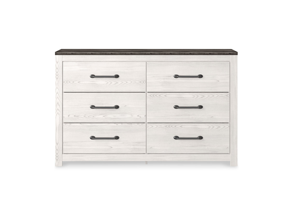 Gerridan White/Gray King Panel Bed, Dresser And Nightstand