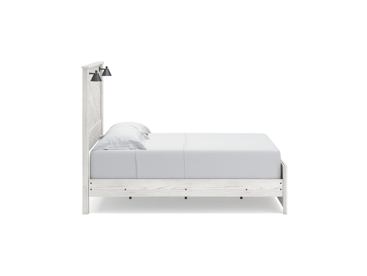 Gerridan White/Gray Queen Panel Bed, Dresser And Mirror