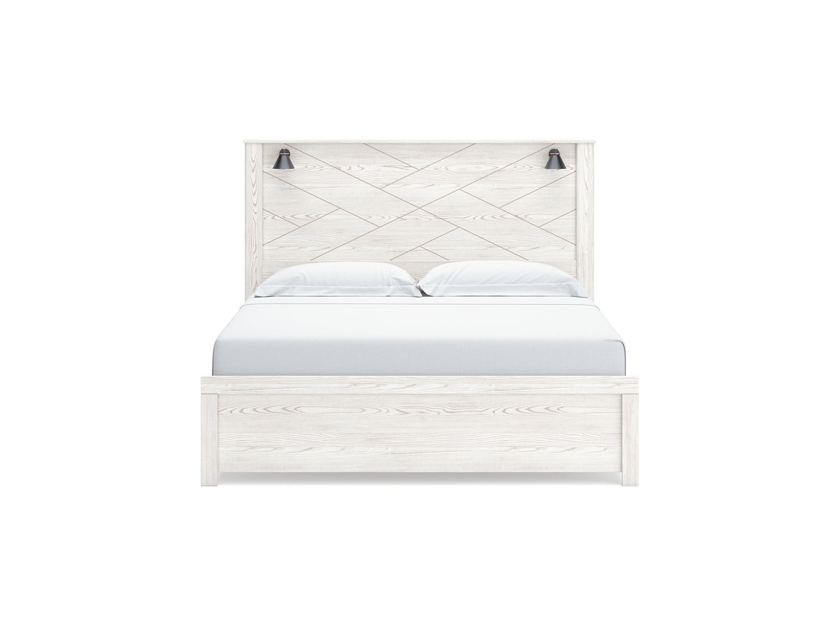 Gerridan White/Gray King Panel Bed, Dresser And Mirror