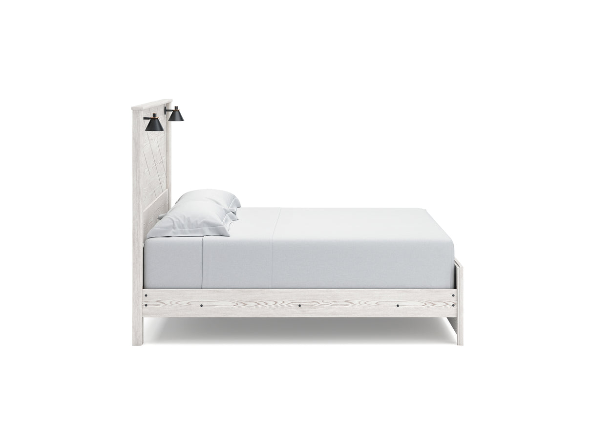 Gerridan White/Gray King Panel Bed, Dresser And Mirror