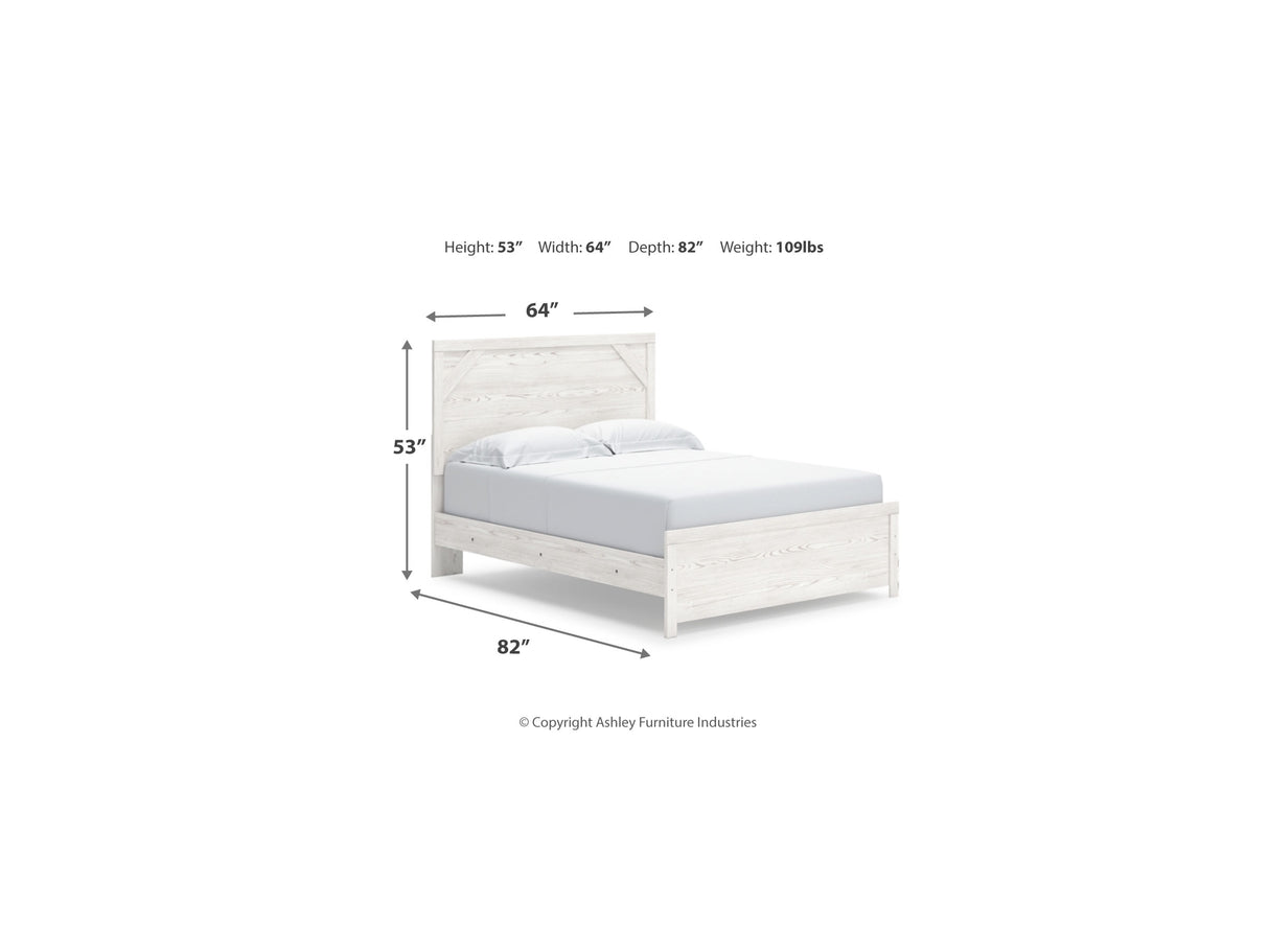 Gerridan White/Gray King Panel Bed, Dresser And Nightstand