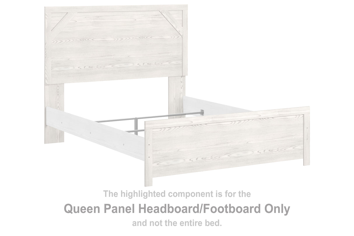 Gerridan White/Gray Queen Panel Headboard/Footboard
