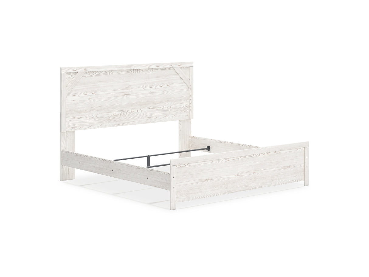 Gerridan White/Gray King Panel Bed, Dresser And Nightstand