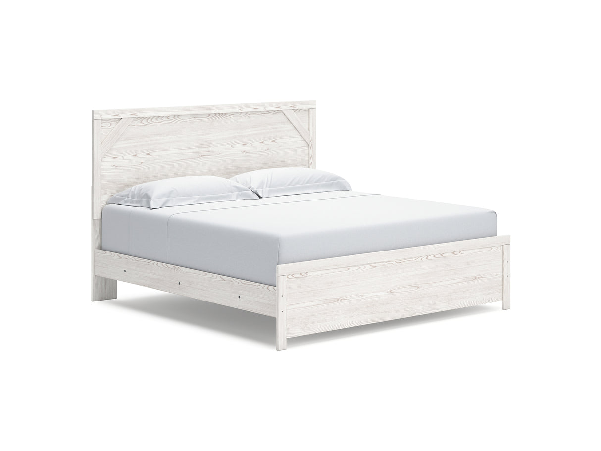 Gerridan White/Gray King Panel Bed
