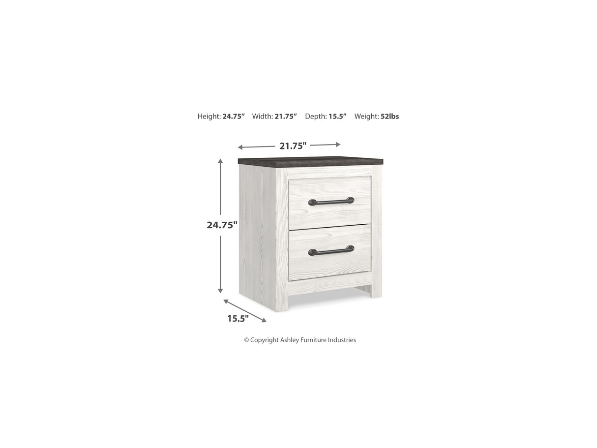 Gerridan White/Gray King Panel Bed, Dresser And Nightstand