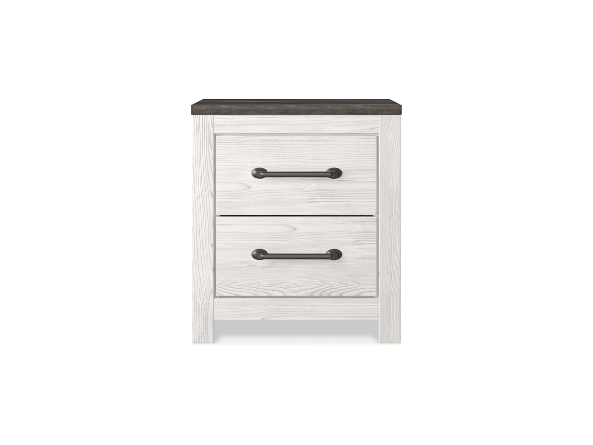 Gerridan White/Gray King Panel Bed, Chest And 2 Nightstands
