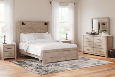 Senniberg Light Brown/White Queen Panel Bed