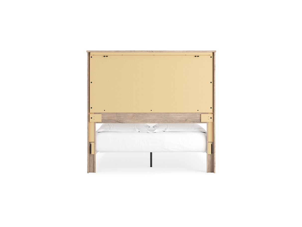 Senniberg Light Brown/White Queen Panel Bed, Dresser And Mirror