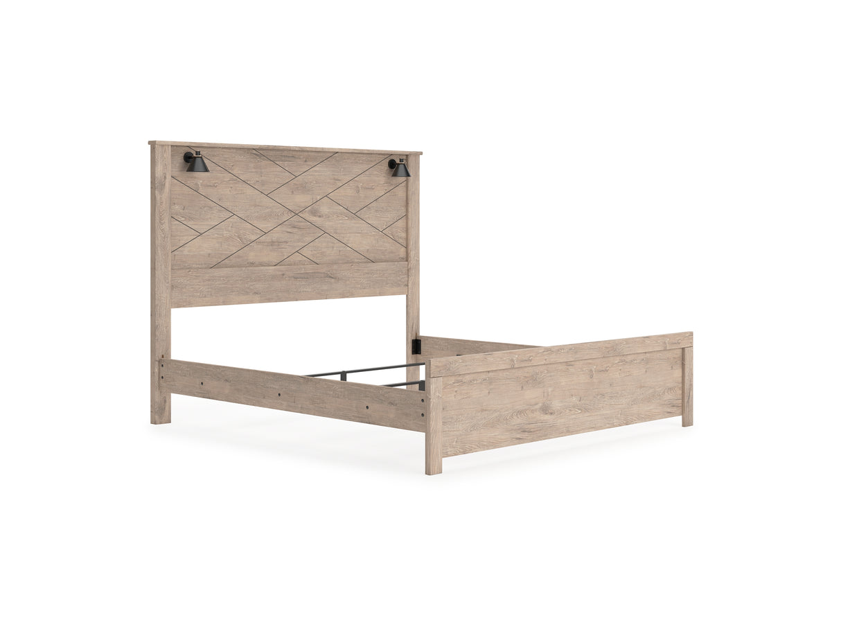 Senniberg Light Brown/White King Panel Bed