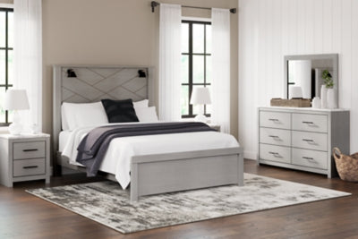 Cottonburg Light Gray/White Queen Panel Bed