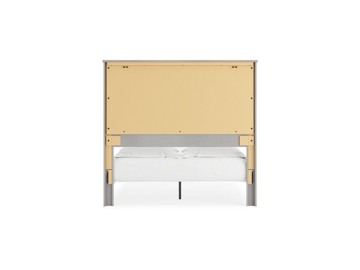 Cottonburg Light Gray/White Queen Panel Bed