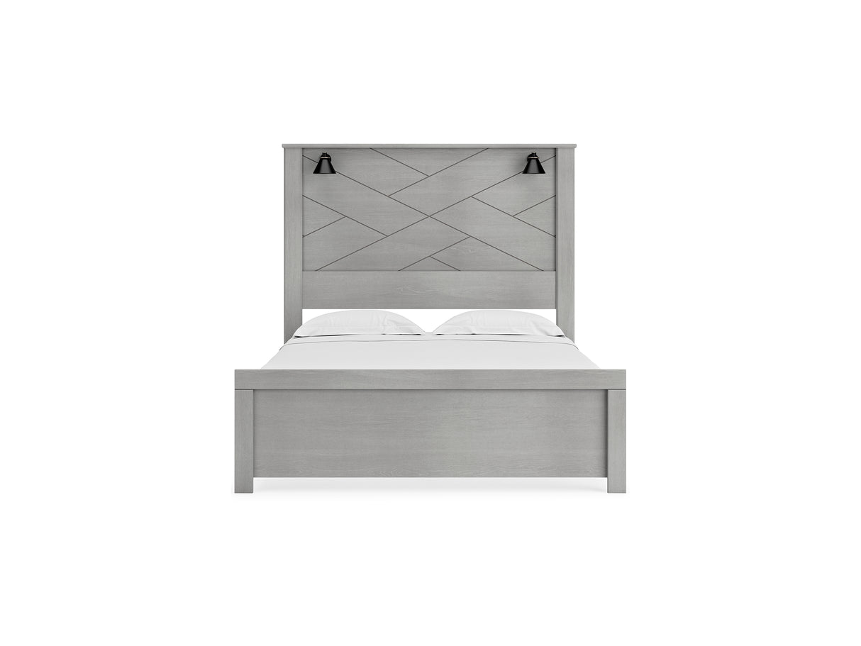 Cottonburg Light Gray/White Queen Panel Bed