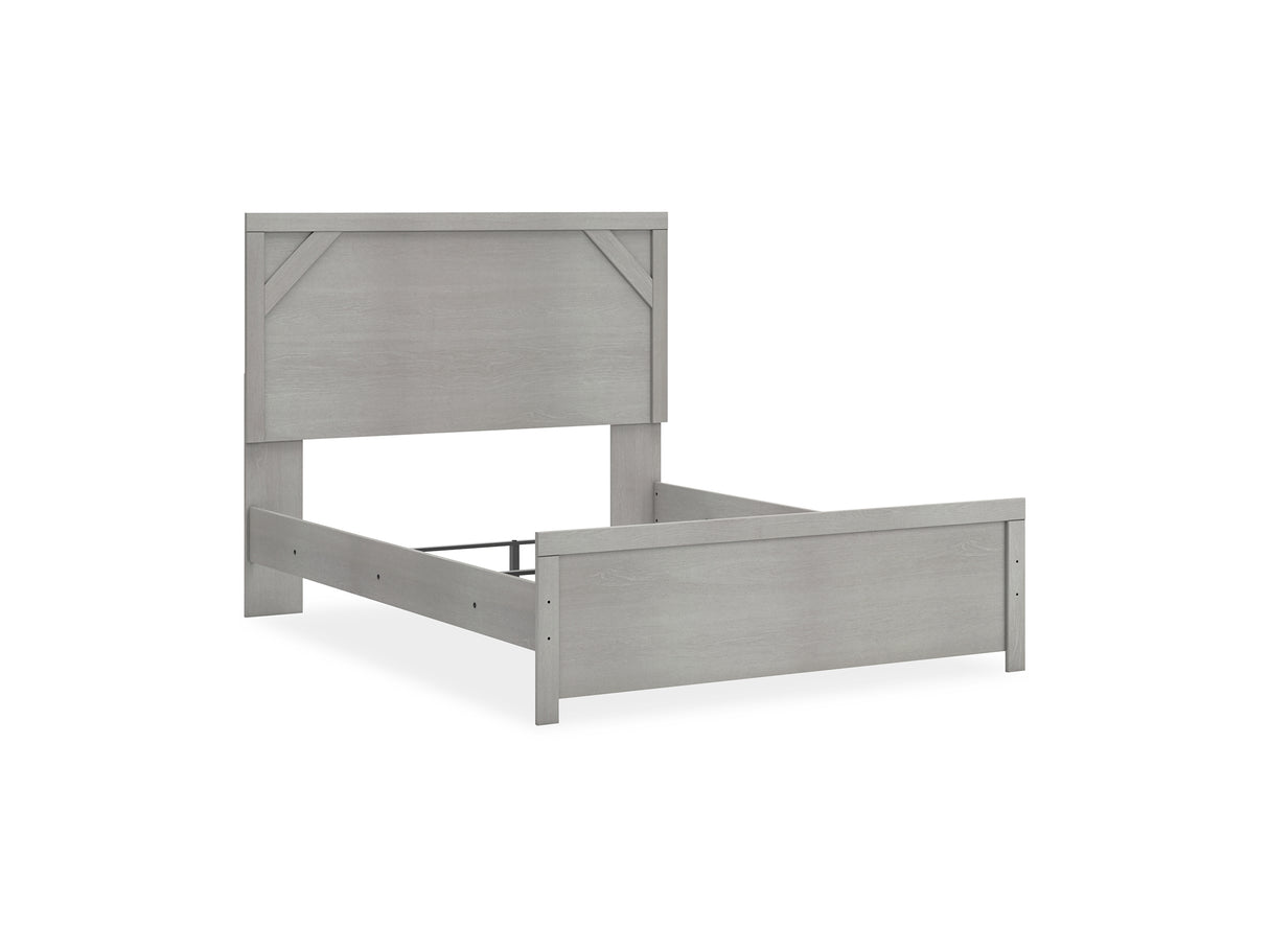 Cottonburg Light Gray/White Queen Panel Bed And Chest
