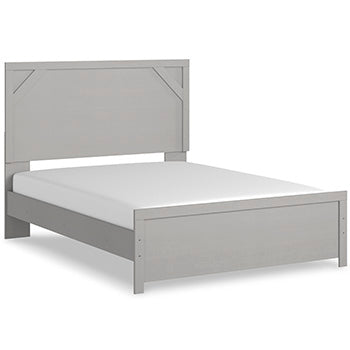 Cottonburg Light Gray/White Queen Panel Bed