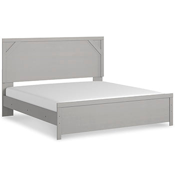Cottonburg Light Gray/White King Panel Bed