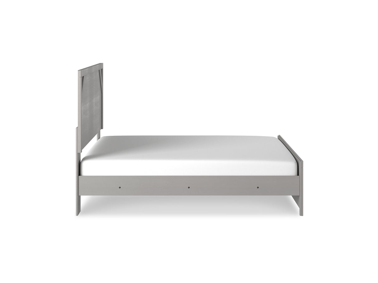 Cottonburg Light Gray/White King Panel Bed