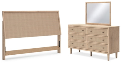 Cielden Two-Tone King Panel Headboard, Dresser And Mirror