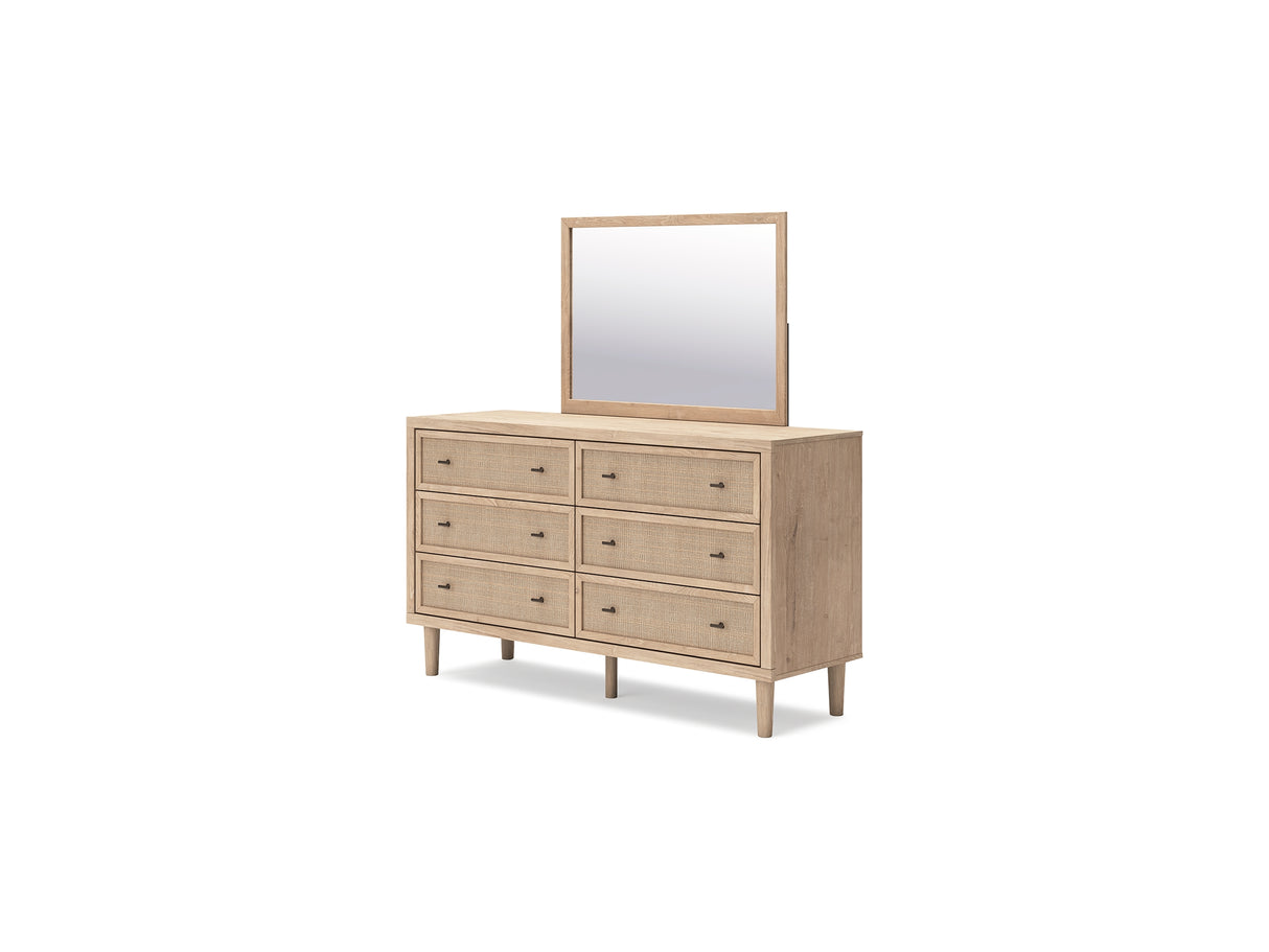 Cielden Two-Tone King Panel Headboard, Dresser And Mirror