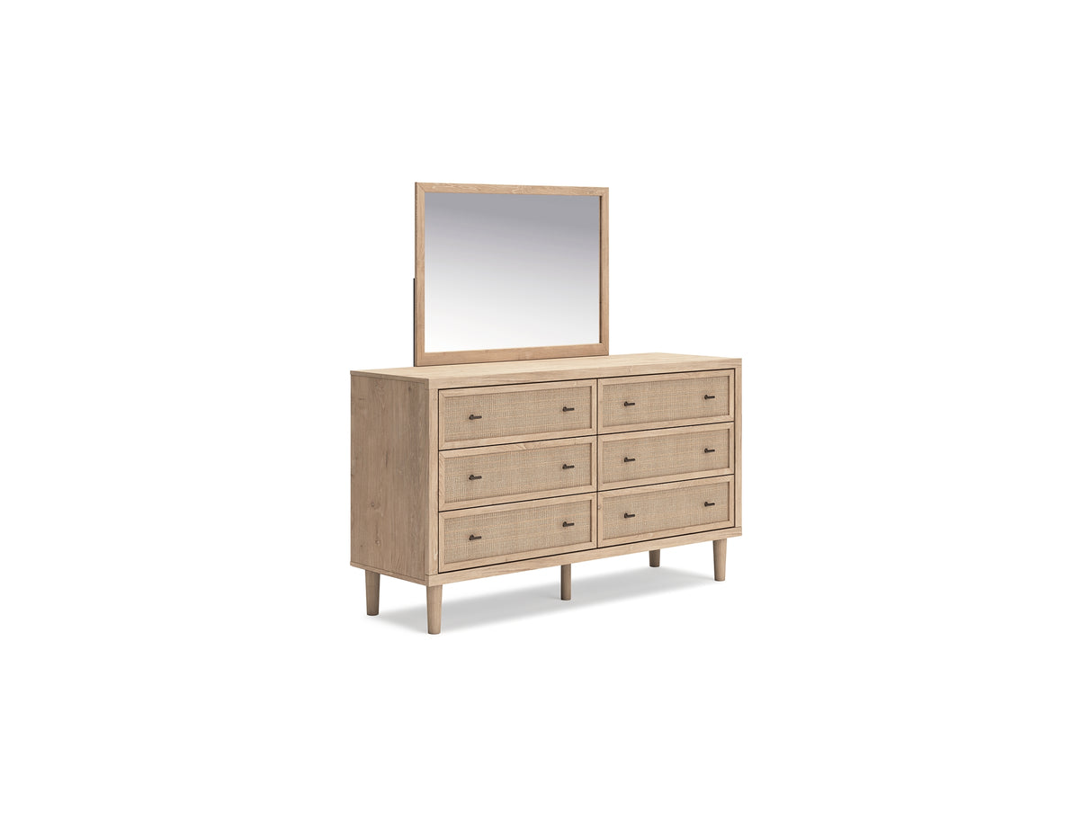 Cielden Two-Tone King Panel Headboard, Dresser And Mirror