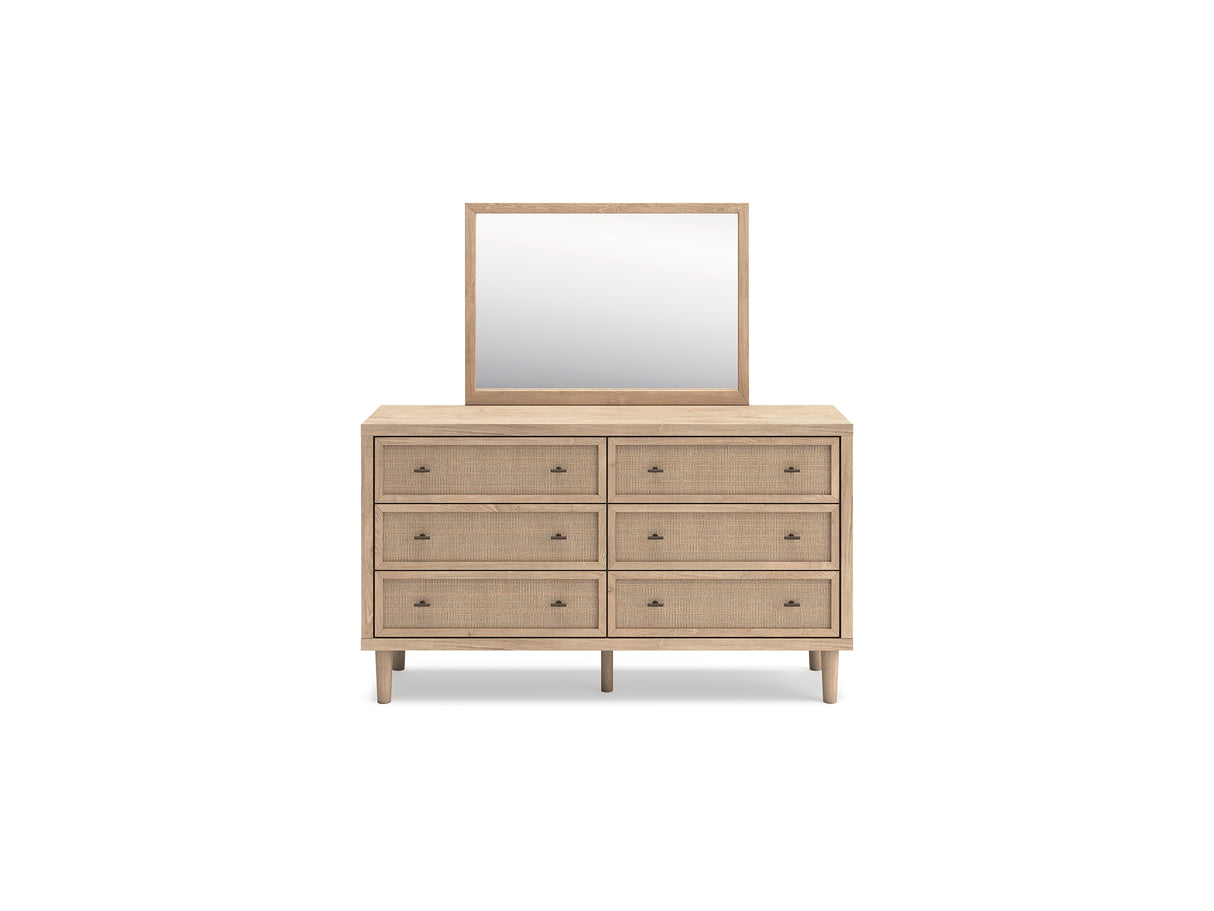 Cielden Two-Tone King Panel Headboard, Dresser And Mirror