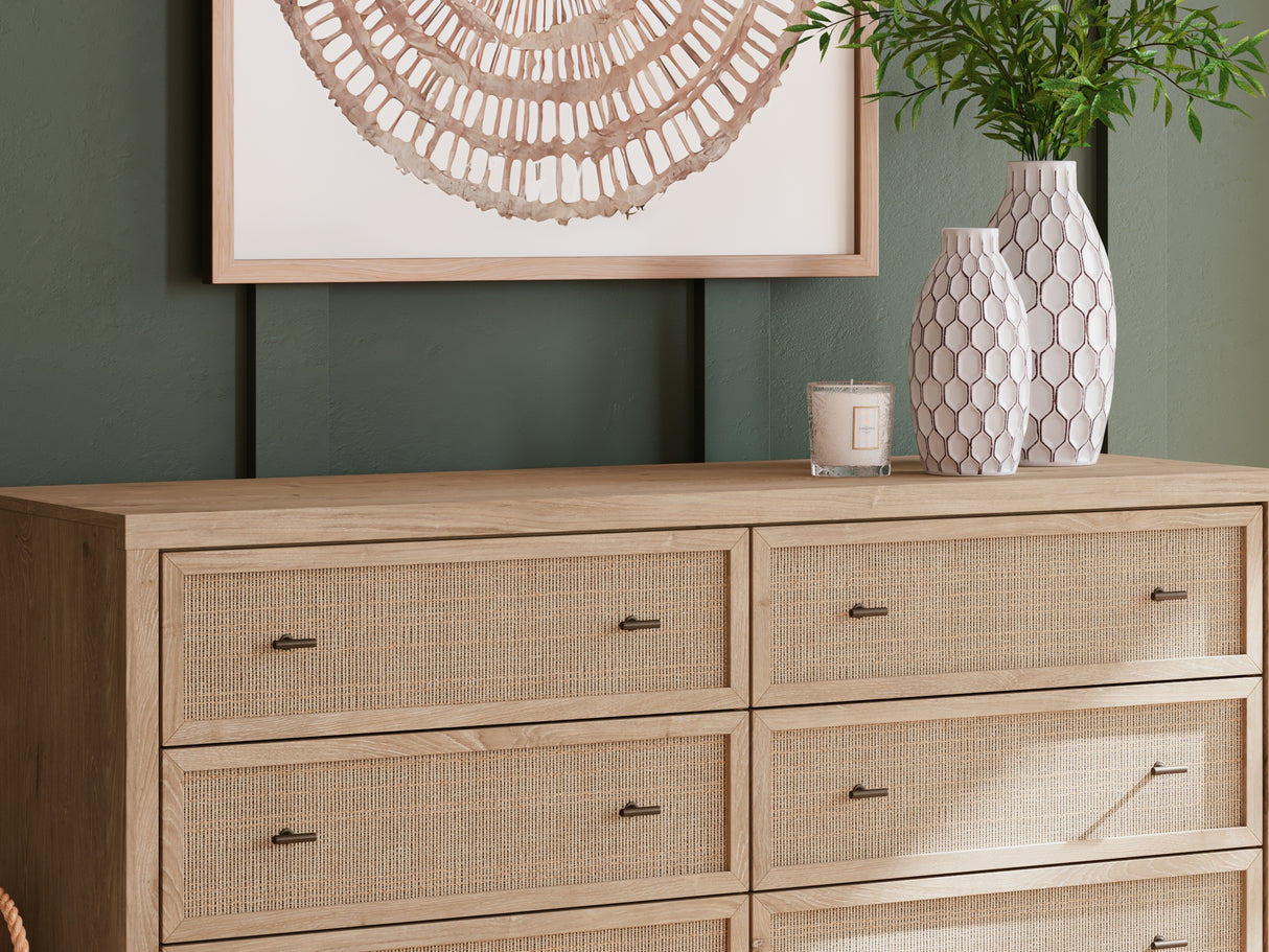 Cielden Two-Tone King Panel Bed, Dresser And Nightstand