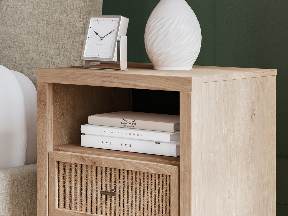 Cielden Two-Tone King Panel Bed, Dresser And Nightstand