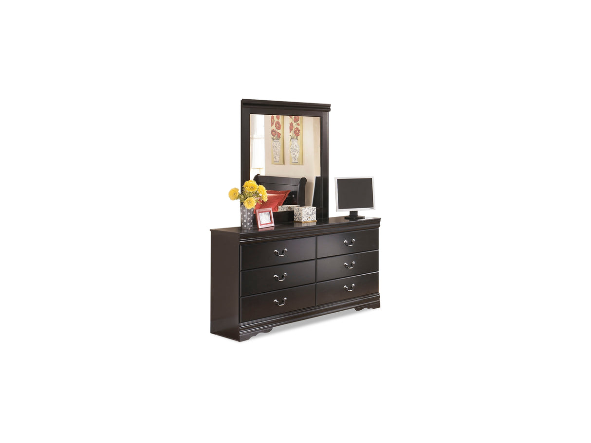 Huey Vineyard Black Queen Sleigh Headboard, Dresser, Mirror And Nightstand