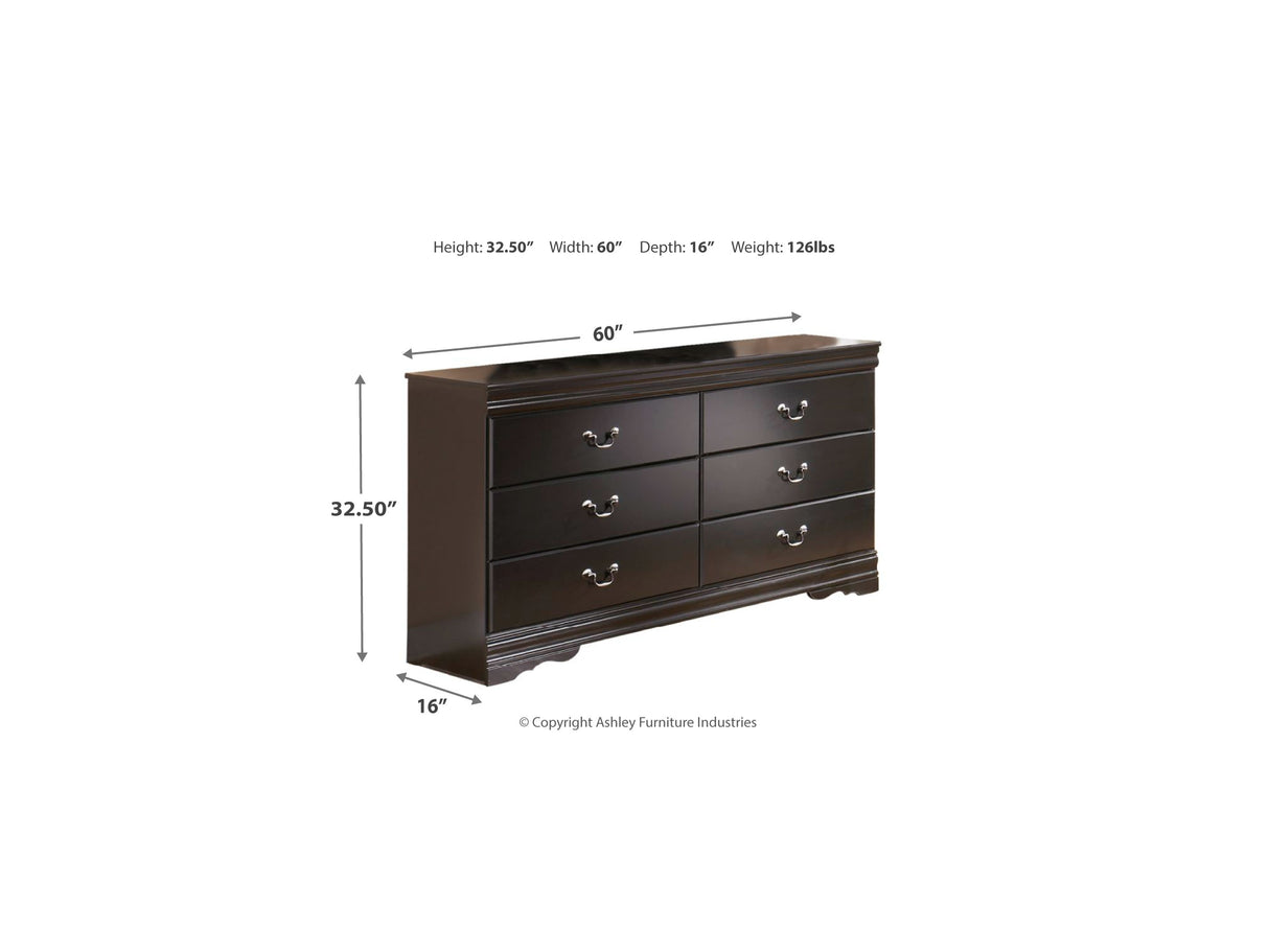 Huey Vineyard Black Queen Sleigh Bed, Dresser, Chest And Nightstand