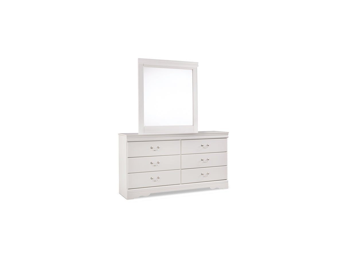 Anarasia White Twin Sleigh Headboard, Dresser And Mirror