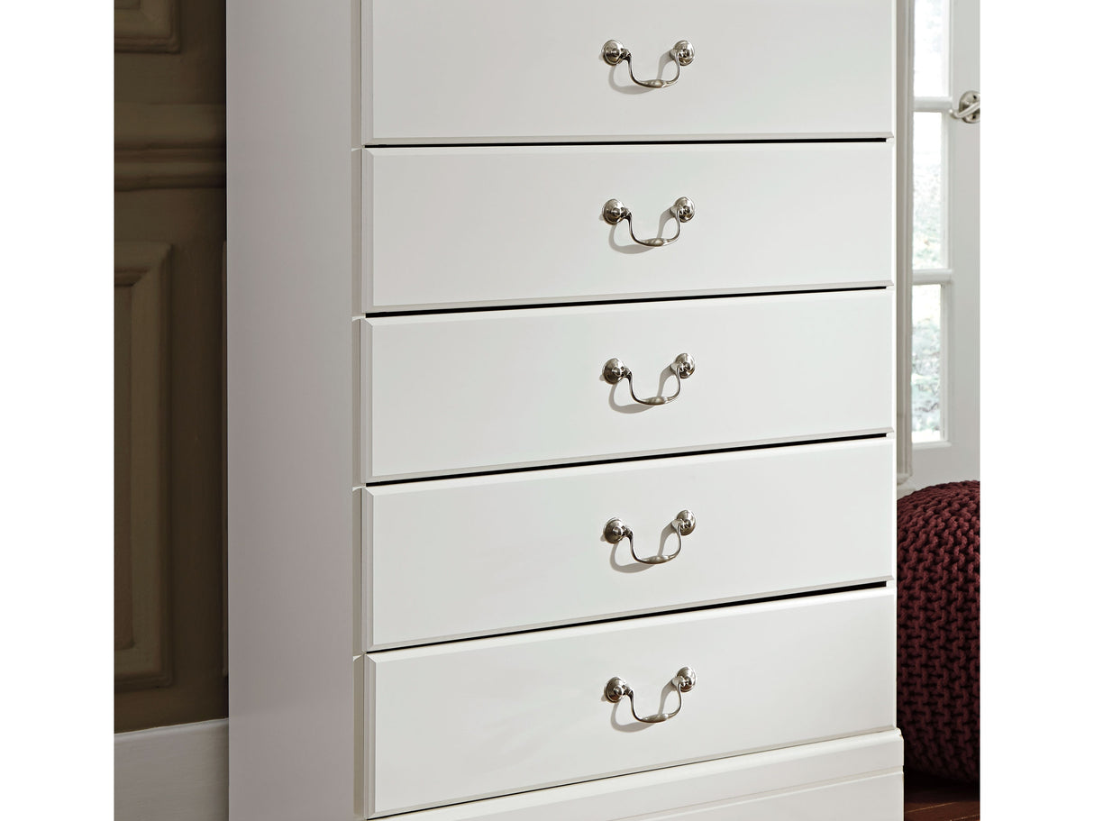 Anarasia White Twin Sleigh Bed And Chest