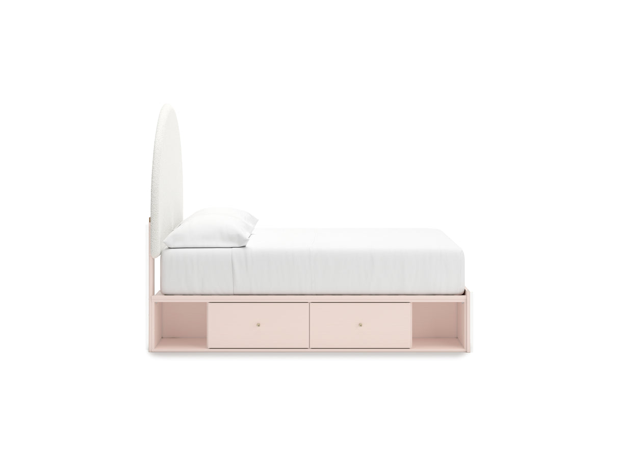 Wistenpine Blush Full Upholstered Panel Bed With Storage