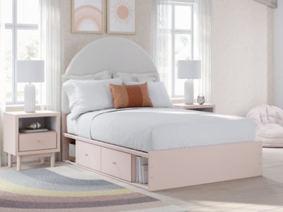 Wistenpine Blush Full Upholstered Panel Bed With Storage