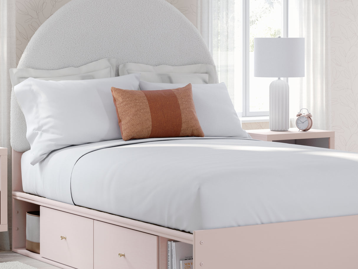 Wistenpine Blush Full Upholstered Panel Bed With Storage