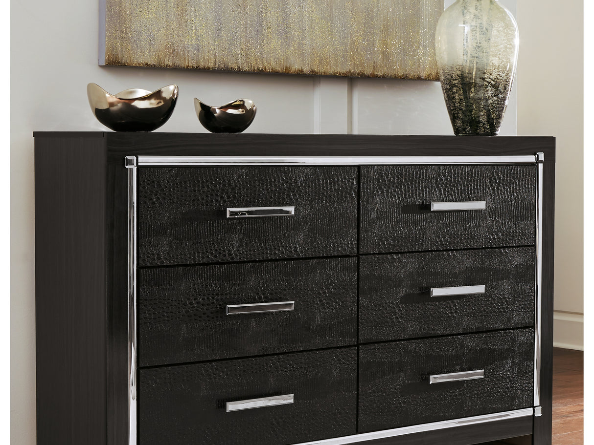 Kaydell Black King Storage Bed, Dresser And Nightstand