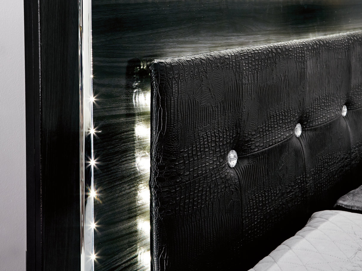 Kaydell Black King Panel Bed With Storage