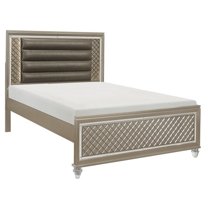 Loudon Champagne Metallic Full Platform Bed